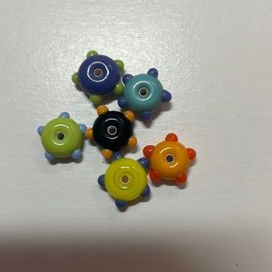 Cute little bumpy lamp work glass beads